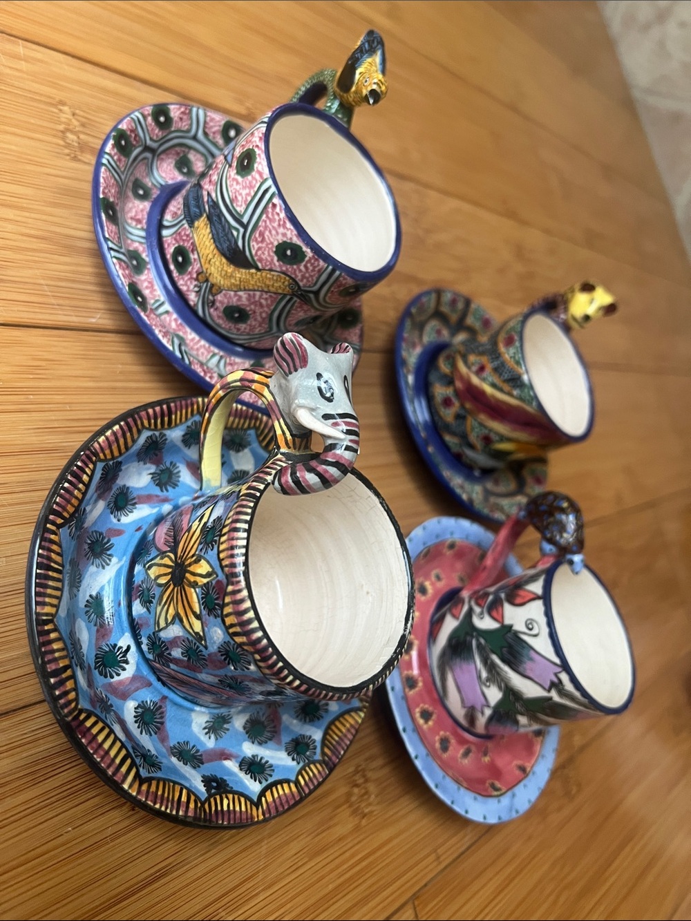 Set of 4 Ardmore Design Studio espresso cups and saucers South Africa - Picture 3 of 12